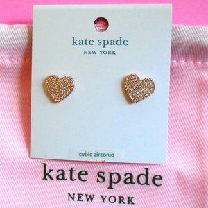♠️ Kate Spade ♠️ "Yours Truly" Pave Heart Studs
